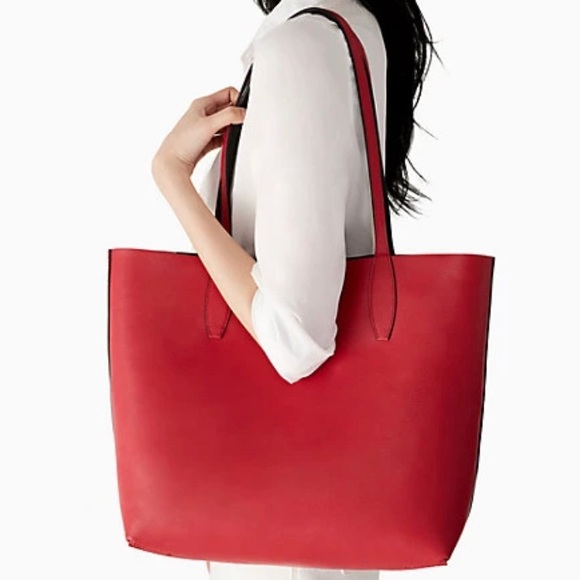 Authentic Kate spade Colorblock leather Hearts prints large Tote/Wristlet - Picture 8 of 16